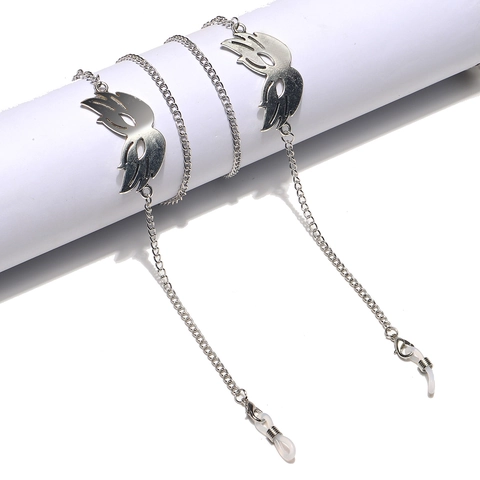 Anti Slip Glasses Chain Metal Alloy Hollow Wing Charm Eyewear Lanyard Neck Strap Holder For Sunglasses Mask Retro Style