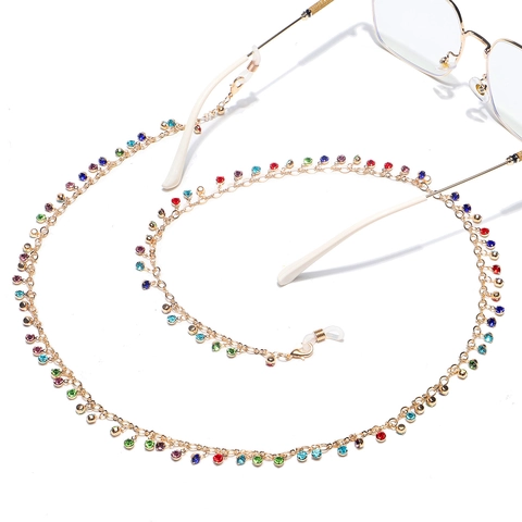 Glasses Chain Colorful Rhinestone Alloy Non-Slip Eyewear Strap Mask Lanyard Holder Fashion Jewelry For Women