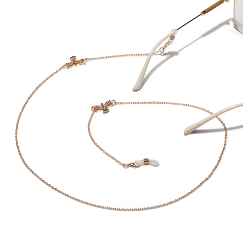 Vogel Anhänger Brillenband Legierung Straß Rose Gold Rutschfest Brillenhalter Maskenkette Elegantes Accessoire