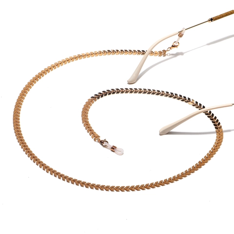 Fashion Gold Plated Metal Glasses Chain V Shape Arrowhead Anti Slip Eyewear Lanyard Mask Holder Strap For Women