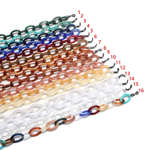 Brillenkette Aus Acrylharz Große Glieder Ovale Ringe Rutschfestes Brillenband Mode Marmortextur Verstellbar Retro