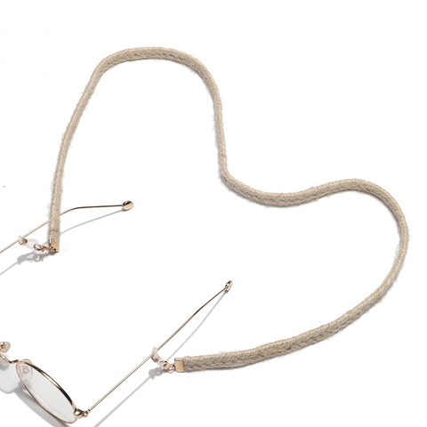 Minimalistische Gevlochten Hennep Touw Brillenketting Antislip Brillenkoord Geweven Koordhouder Voor Zonnebrillen Handgemaakte Boho