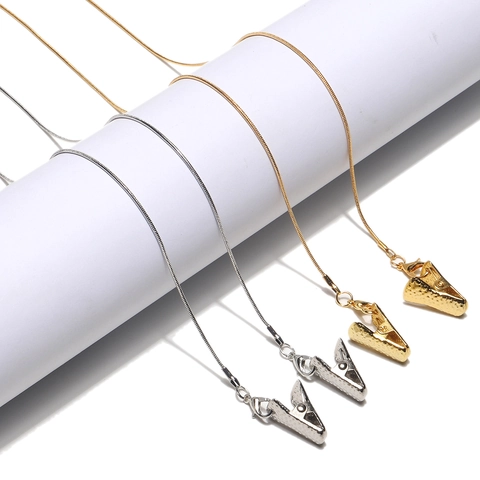 Metal Snake Chain Glasses Chain Multi-Functional Face Mask Lanyard With Alligator Clips Anti-Lost Neck Strap For Women Men