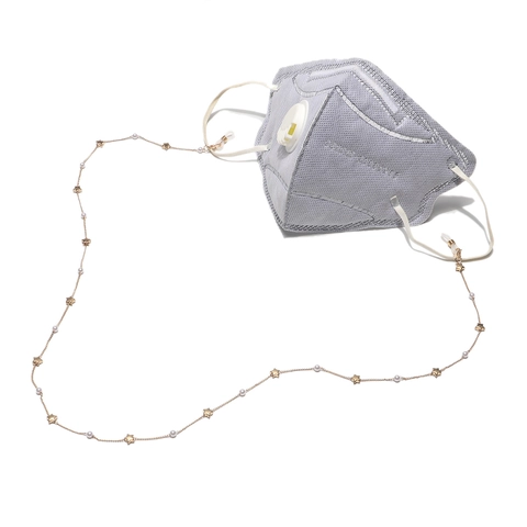 Fashion Glasses Chain With Alloy Star And Faux Artificial Pearl Decorative Anti Slip Eyewear Strap For Women Mask Holder