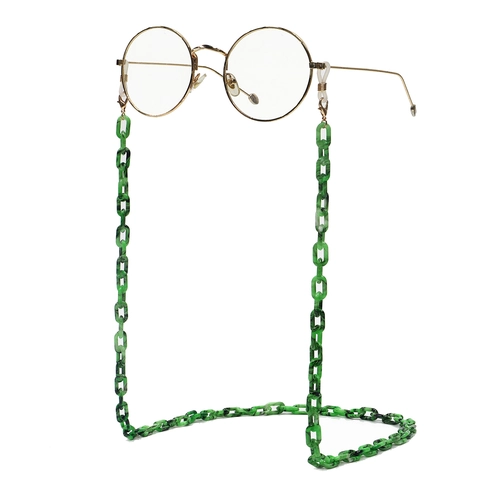 Acrylic Glasses Chain Marble Pattern Anti-Slip Eyewear Strap Lanyard With Metal Clasp And Silicone Loops Fashionable Women