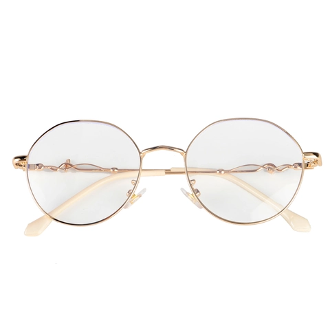 Gafas Redondas De Metal Anti Luz Azul Vintage Dorado Patillas Torsionadas Protección Ocular Moda Unisex