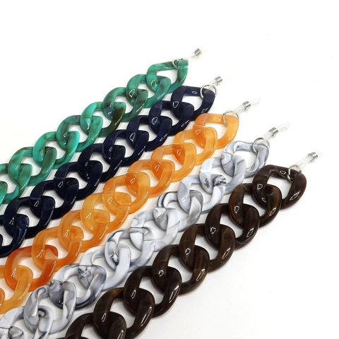 Chunky Acrylic Glasses Chain Marble Pattern Anti Slip Eyewear Strap Retro Fashion Sunglasses Cord Holder