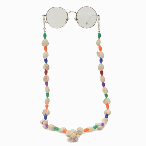 Colorful Shell Glasses Chain With Multi Color Beads Bohemian Style Non Slip Eyewear Lanyard Strap For Women