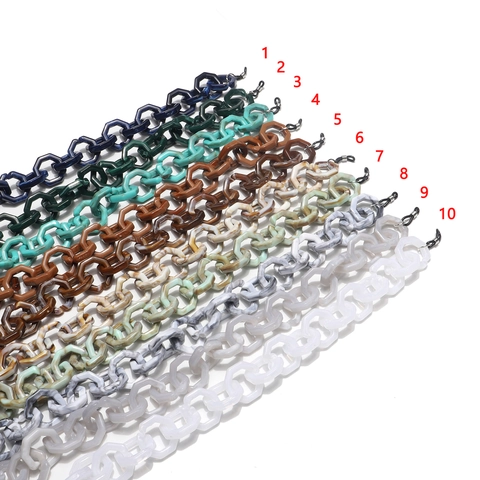 Retro Dikke Acryl Zeshoekige Schakel Brillenketting Marmeren Textuur Antislip Brillenriem Houder Voor Zonnebril Vrouwen Mannen Accessoire