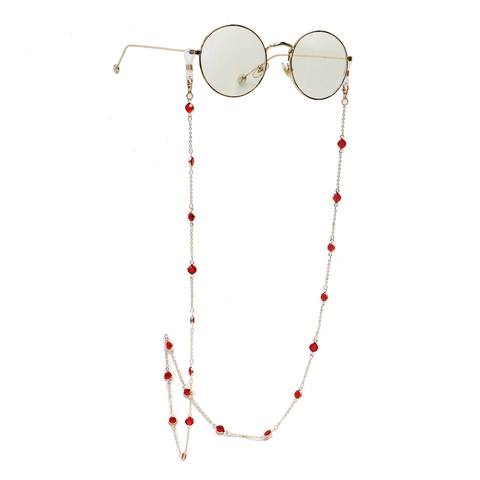 Eyeglass Chain Glass Beads Alloy Anti-Slip Multifunctional Lanyard Strap Fashion Decorative Accessory Women