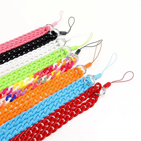 Bunte Acryl Handy Lanyard Kette Grobe Glieder Umhängeband Anti-Verlust Dekorative Mode Accessoire Für Frauen