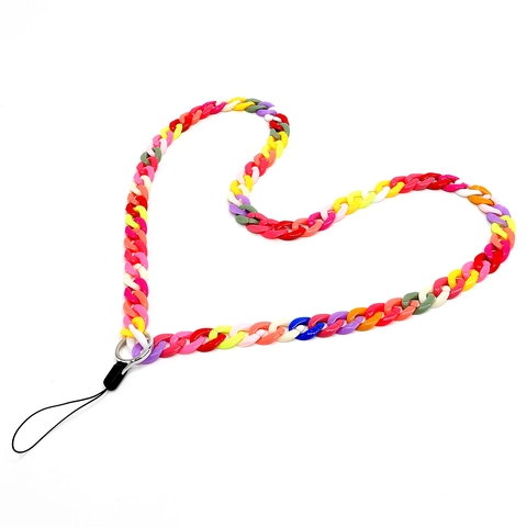 Bunte Acryl Handy Lanyard Kette Grobe Glieder Umhängeband Anti-Verlust Dekorative Mode Accessoire Für Frauen