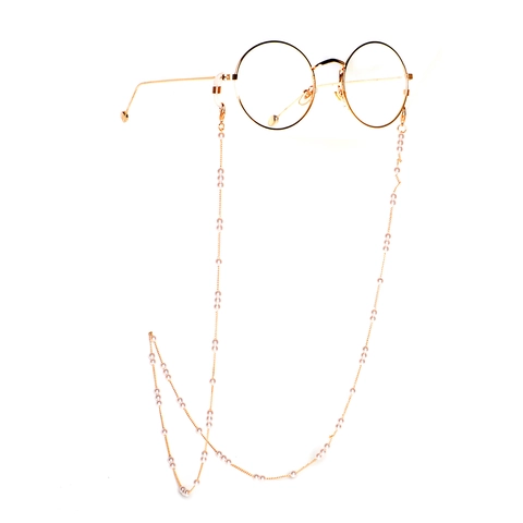 Artificial Pearl Glasses Chain Gold Metal Link Anti-slip Strap Lanyard For Eyewear Sunglasses Fashion Elegant Women Accessory