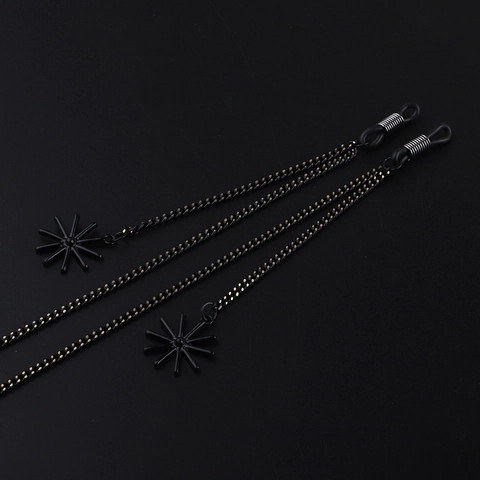 Glasses Chain Non-slip Black Metal Alloy Starburst Star Pendant Eyeglass Strap Sunglasses Cord Neck Lanyard Fashion Jewelry