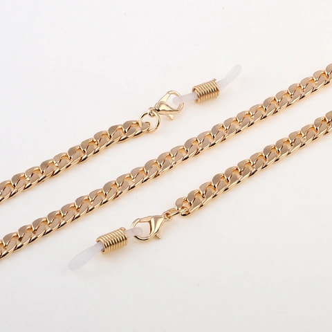 Stainless Steel Glasses Chain Gold Color Curb Link Anti Slip Sunglasses Cord Eyewear Holder Neck Strap For Women Men