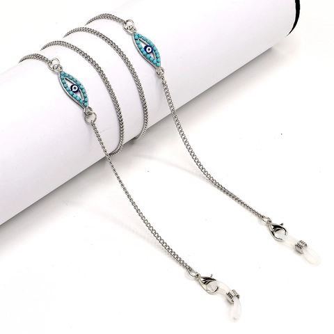 Catenella Per Occhiali Acciaio Inossidabile Occhio Di Allah Antiscivolo Cordino Occhiali Stile Nazar Argento