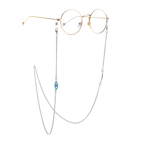 Catenella Per Occhiali Acciaio Inossidabile Occhio Di Allah Antiscivolo Cordino Occhiali Stile Nazar Argento