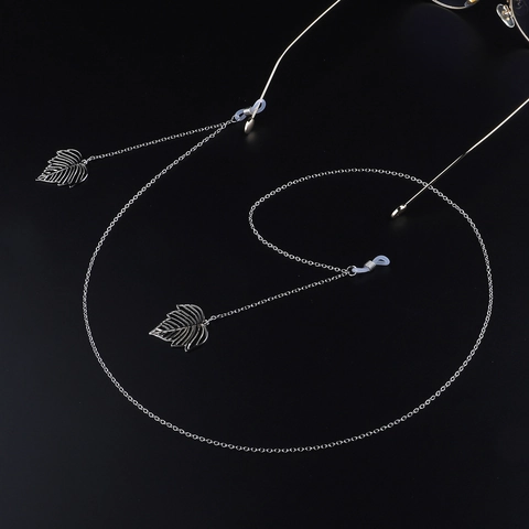 Catenina Per Occhiali In Metallo Alla Moda Con Ciondoli A Foglia Cavo Antiscivolo Porta Occhiali Decorativo Per Donna