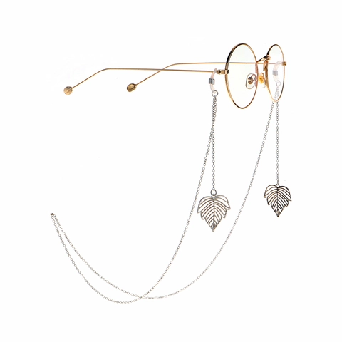 Catenina Per Occhiali In Metallo Alla Moda Con Ciondoli A Foglia Cavo Antiscivolo Porta Occhiali Decorativo Per Donna