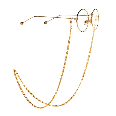Cadena De Gafas Antideslizante De Metal Cordón Para Gafas Bucles De Silicona Ajustables Correa