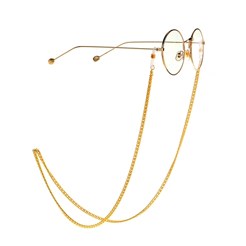 Cadena De Gafas Metal Cordón De Gafas Antideslizante Cordón Con Bucles Silicona Soporte Ajustable Elegante