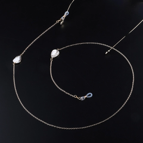 Handmade Shell Leaf Glasses Chain Gold Metal Eyewear Lanyard Non-Slip Anti-Lost Strap For Sunglasses Reading Glasses
