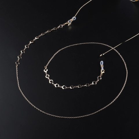 Glasses Chain Copper Metal Hollow Round Charms Anti-Slip Sunglasses Strap Holder Gold Tone Retro Elegant For Women