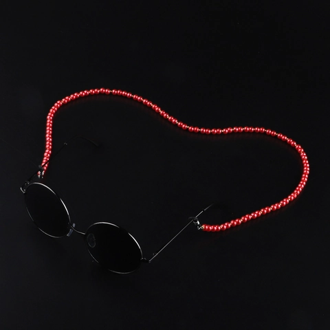 Faux Artificial Pearl Glasses Chain Anti-Lost Eyewear Lanyard Decorative Sunglasses Strap With Silicone Loops For Women