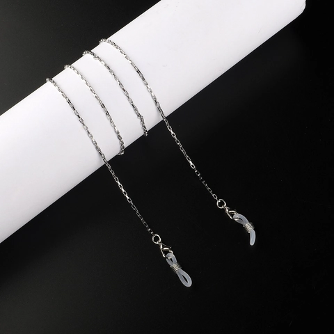 Stainless Steel Glasses Chain Box Chain Anti Slip Sunglasses Strap Eyewear Holder Lanyard Durable Cord With Silicone Ends