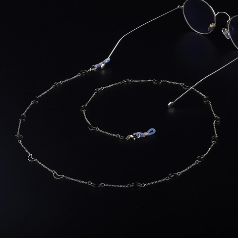 Fashion Moon Glasses Chain Metal Eyeglass Strap Anti Slip Lanyard Eyewear Holder Neck Cord For Women