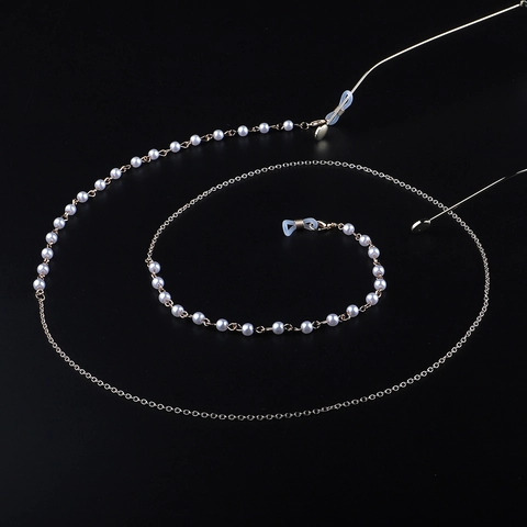 Catena Per Occhiali Elegante In Lega Metallica Con Künstliche Perle Imitazione Cordino Antiscivolo Per Occhiali Da Donna Cinturino