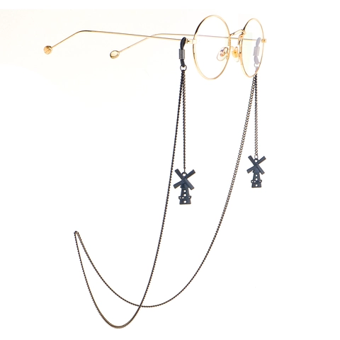 Metal Glasses Chain With Windmill Pendant Anti Slip Eyewear Strap Decorative Holder For Sunglasses Reading Glasses Fashion