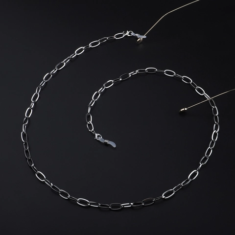 Cadena Para Gafas De Acero Inoxidable Con Lazos De Silicona Antideslizantes Cordón Para Gafas De Sol Para Mujeres Hombres