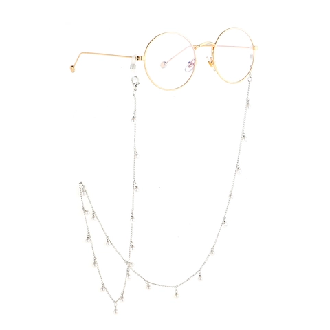 Catena Per Occhiali Elegante Metallo Künstliche Perle Finte Antiscivolo Cordino Occhiali Donne Retrò Decorativo Con Silicone
