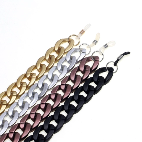 Grobe Acryl Brillenkette Matte Frost Brillenband Halter Rutschfest Verstellbare Silikonschlaufen Für Damen Herren