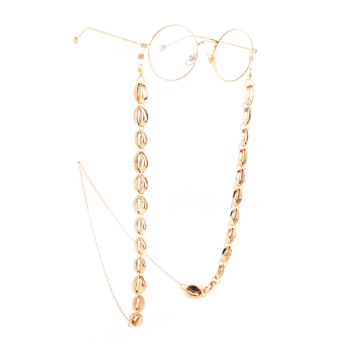 Cadena De Gafas Concha Metálica Dorada Cordón Antideslizante Retro Hecho A Mano Moda Para Mujeres Hombres