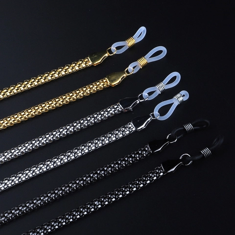 Cadena De Metal Para Gafas Cordón Antideslizante Con Bucles De Silicona Ajustables Soporte Antipérdida Para El Cuello