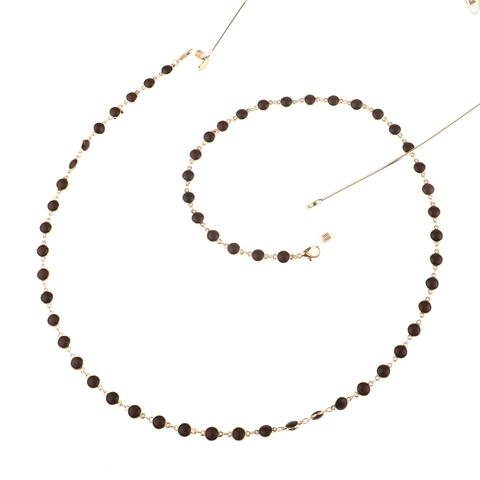 Retro Glasses Chain Gold Metal With Brown Beads Anti-Slip Sunglasses Strap Eyewear Decorative Cord For Reading Glasses