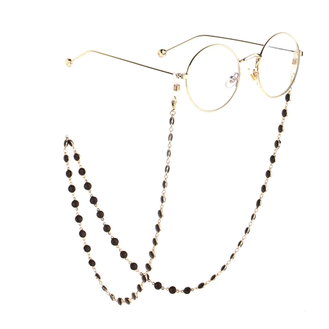 Retro Glasses Chain Gold Metal With Brown Beads Anti-Slip Sunglasses Strap Eyewear Decorative Cord For Reading Glasses