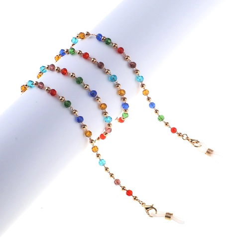 Catena Per Occhiali Con Perline Di Cristallo Multicolore Cordino Per Occhiali Antiscivolo In Metallo