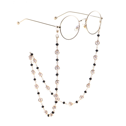 Catenella Per Occhiali Elegante Con Lega Di Metallo Künstliche Perle Sintetiche E Künstliche Perle Di Cristallo Cordino Antiscivolo Da Donna Moda