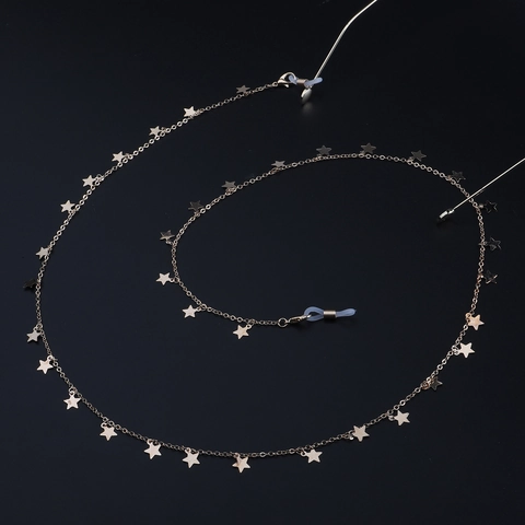 Gold Star Eyewear Chain Metal Glasses Lanyard Handmade Anti Slip Minimalist Fashion Neck Strap Holder