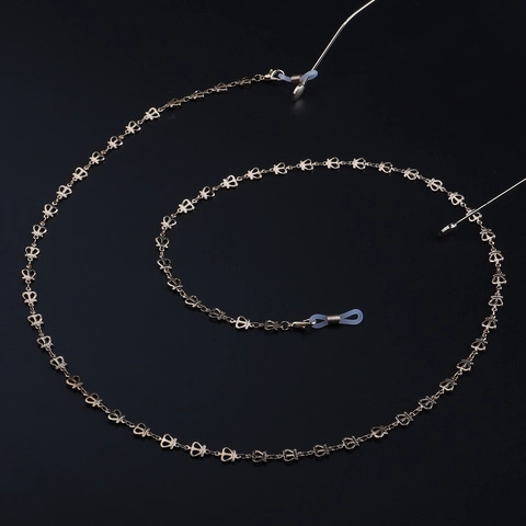 Hollow Crown Metal Glasses Chain Non-Slip Sunglasses Lanyard For Women Fashion Gold Alloy Eyewear Holder Neck Strap