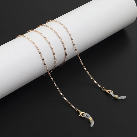 Minimalist Anti-Slip Metal Glasses Chain With Silicone Loops Gold Silver Plated Lip Chain For Sunglasses Eyewear Fashion Women