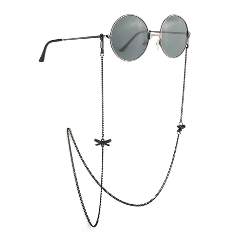 Anti-slip Glasses Chain Metal Eyewear Strap Black Bowknot Pendant Necklace Decorative Sunglasses Holder