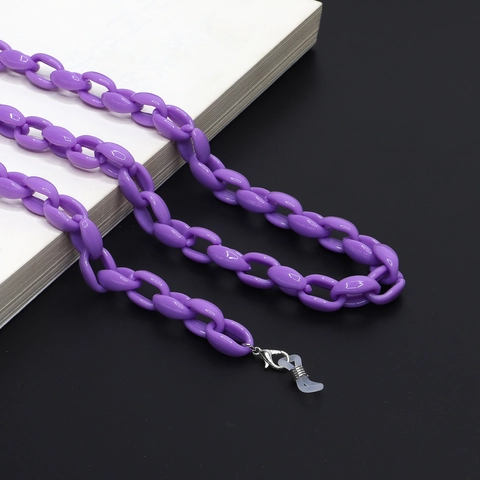 Acrylic Glasses Chain Anti-slip Big Link Eyewear Strap For Sunglasses Colorful Lightweight Lanyard With Silicone Loops