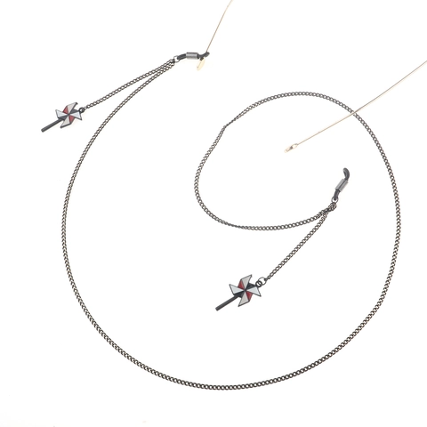 Windmill Pendant Glasses Chain Metal Anti Slip Eyewear Lanyard Neck Strap Holder For Sunglasses And Reading Glasses