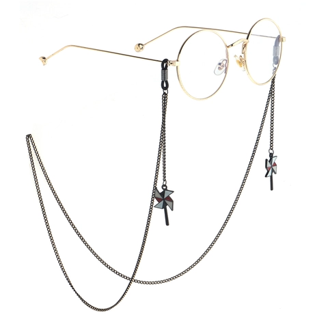 Windmill Pendant Glasses Chain Metal Anti Slip Eyewear Lanyard Neck Strap Holder For Sunglasses And Reading Glasses
