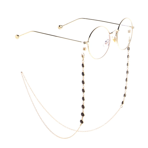Retro Eyeglasses Chain Metal Alloy Resin Beads Anti-Slip Glasses Strap Decorative Eyewear Holder Neck Cord