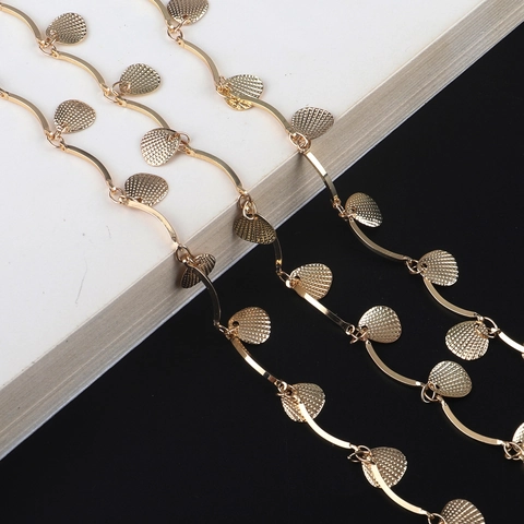 Cadena De Gafas Elegante De Metal Dorado Con Colgantes De Concha Bucles De Silicona Antideslizantes Moda Mujer